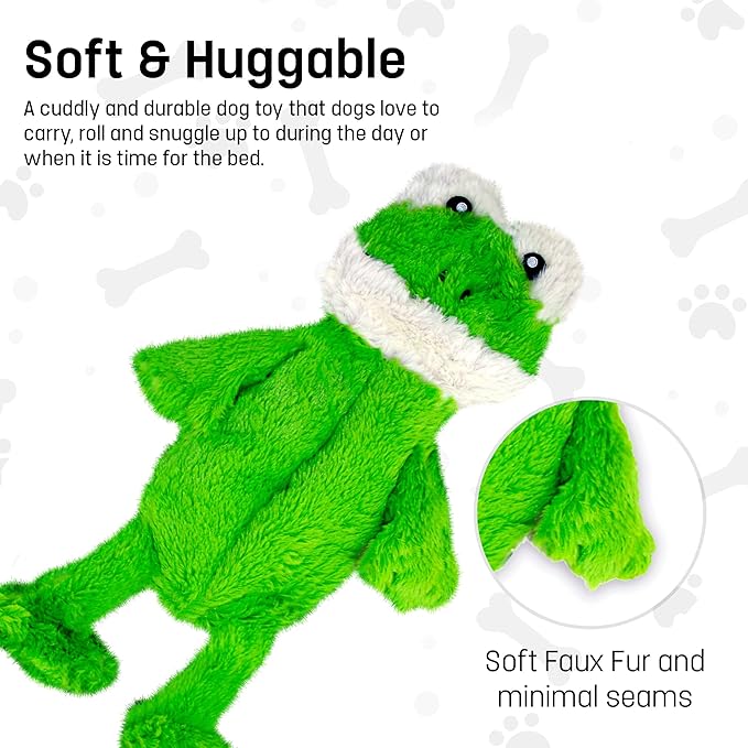 FGA MARKETPLACE Frog-Fox Flat NO Stuffing NO Squeak Plush Dog Toy, Funny Style Will Entertain Your Pet for Hours, Recommended for Small and Medium Dog 21 INCH Long