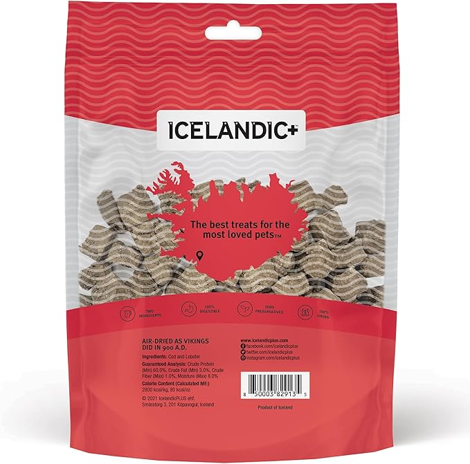 Icelandic+ Cod & Lobster Combo Bites Dog Treat 3.0-oz Bag
