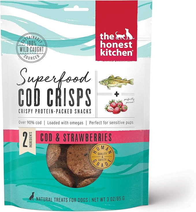The Honest Kitchen Superfood Cod Crisps: Cod & Strawberry, 3 oz