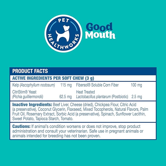 Good Mouth Dental Chews for Dogs – Controls Plaque & Tartar, Promotes Fresh Breath, Supports Gum & Oral Health – Clinically Studied, Cheeseburger Flavor, No Mess, 60 Soft Chews