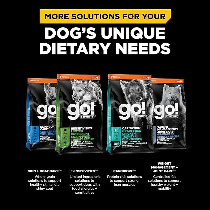 Go! Solutions Digestion + Gut Health, Dry Dog Food, Salmon Recipe with Ancient Grains, 12 lb Bag