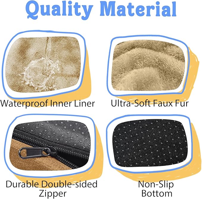Orthopedic XL Large Dog Bed - Removable Bolster & Waterproof Washable Cover for Pet Extra Large Bed with Foam Support Non-Slip Bottom Dog Beds