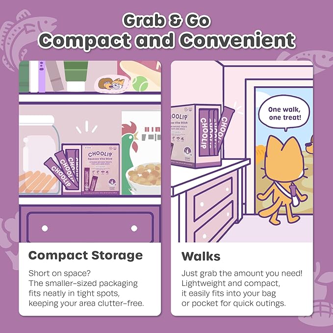 Squeeze Vita Stick Lickable Cat and Dog Treats – 49-Count Coat Support Sticks with Multivitamins, Soft Squeezable Paste for All Life Stages, Supporting Coat Health