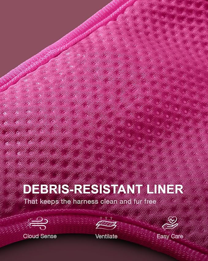 FAYOGOO Tactical Dog Harness for Large Dogs - Dog Harness Escape Proof with Handle - No Pull Military Service Dog Vest with Removable Patches for Walking,Training (Fuchsia, M(Chest:22-27"))