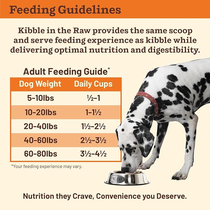 Primal Kibble in The Raw, Freeze Dried Dog Food, Beef, Scoop & Serve, Made with Raw Protein, Whole Ingredient Nutrition, Crafted in The USA, Dry Dog Food 9 lb Bag