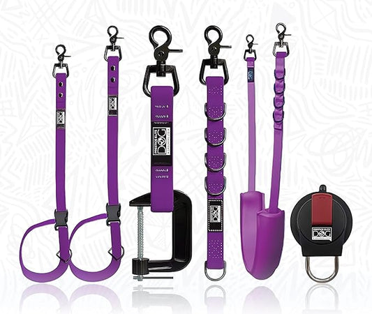 Prestige Elite - Set of 6 - Dog Groomers Helper Grooming Loops for Pet Groomers Adjustable Biothane Dog Grooming Loop, Belly Strap, Grooming Noose, Extension Strap & Suction Cups - Grooming Leash