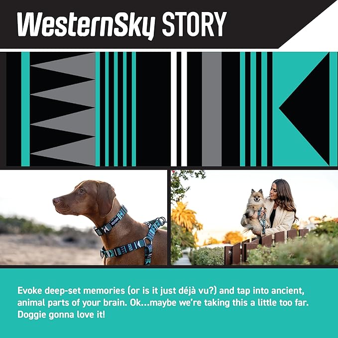 Wolfgang Heavy Duty Adjustable Dog Harness, Pull-Tested to Over 800 lbs for Walking & Training, WesternSky Print, X-Large