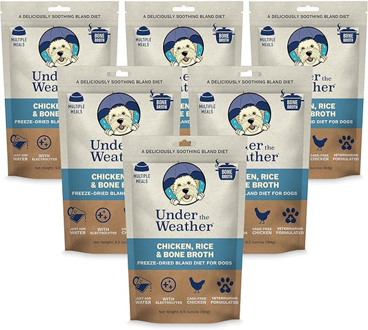Under the Weather Easy to Digest Bland Diet for Sick Dogs - Always Be Ready - Contains Electrolytes - Gluten Free, All Natural, Freeze Dried 100% Human Grade Meats - Chicken, Rice & Bone Broth