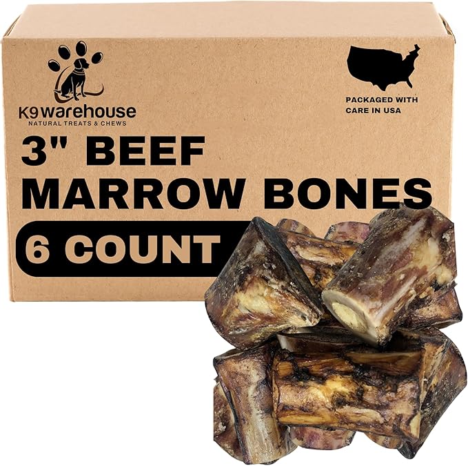 Beef Bone Marrow Dog Treats - Long Lasting Dog Bones for Aggressive Chewers - All-Natural Marrows Treats for Dogs - High-Protein Marrow Bones for Dogs Small, Medium, Large & Extra Large