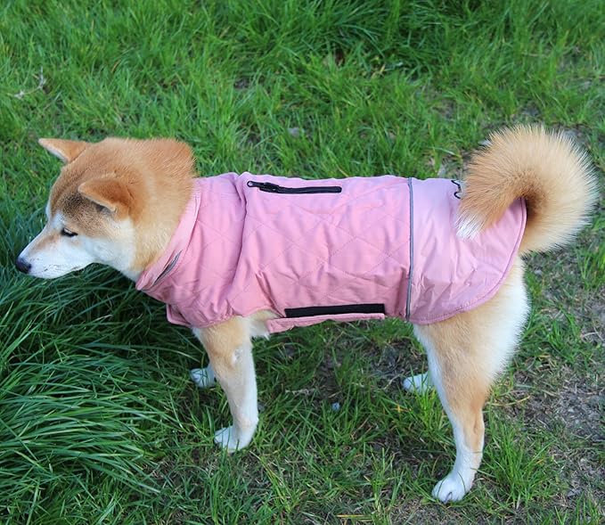 Reversible Dog Coats for Small Dogs Waterproof Warm Puppy Jacket for Cold Winter,Pink S