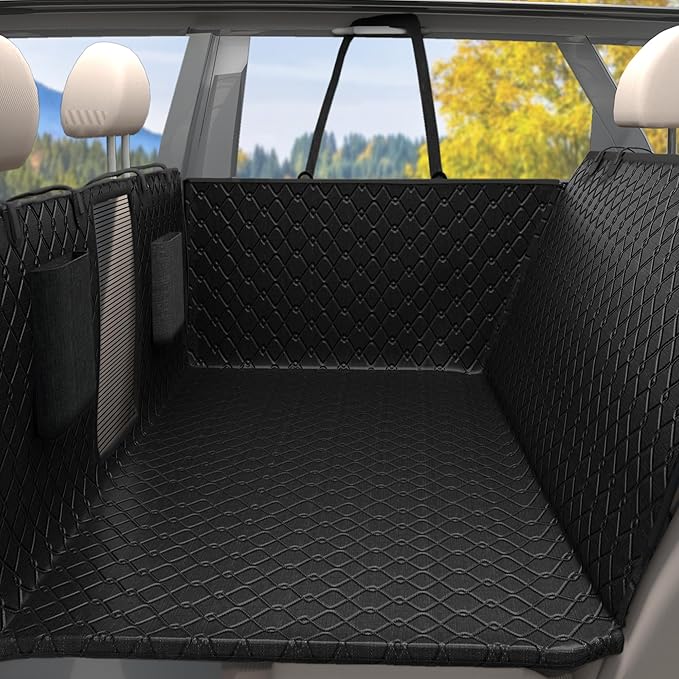 Back Seat Extender for Dogs Hard Bottom Dog Car Seat Cover for Back Seat Heavy Duty Scratch Proof Nonslip Durable Soft 100% Waterproof Dog Hammock for Car Truck SUV