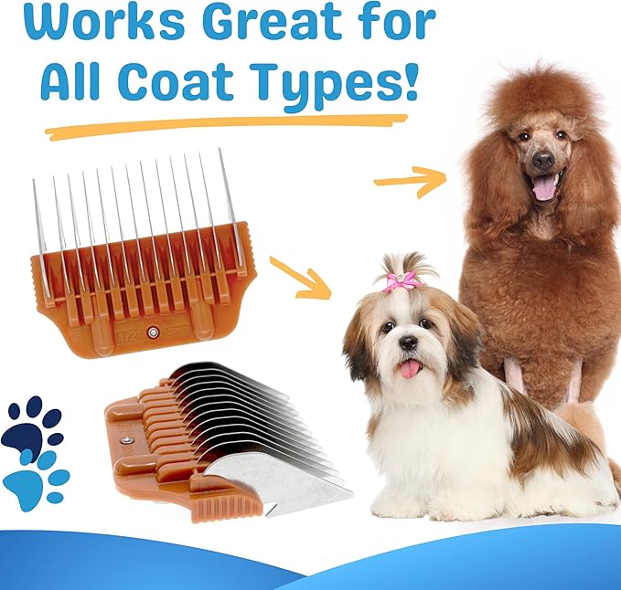 13MM 1/2" Cut Wide Clipper Guard Attachment for A5 Type Blade | Stainless Steel Blade for Professional Groomers and Stylist | Snap-On/Off Design