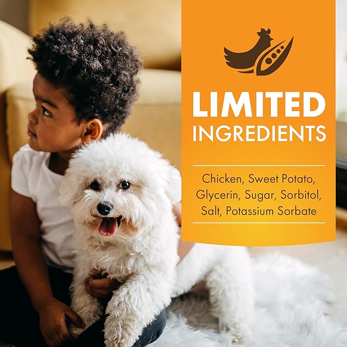 Dog Treats, Chicken & Sweet Potato Jerky Wraps, Made with Real Chicken, 16 Ounces, Rawhide Free, Healthy, Easily Digestible, Long Lasting, High Protein Dog Treat, Satisfies Dog's Urge to Chew