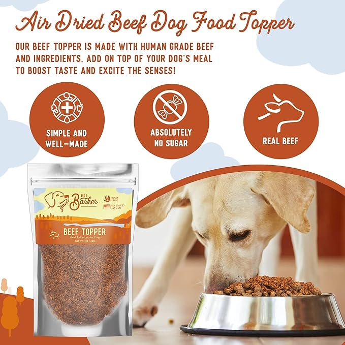 Beg & Barker Beef Dog Food Topper - Premium Meal Mixer - All Natural, High Protein Beef Topper (5 oz, Pack of 1)