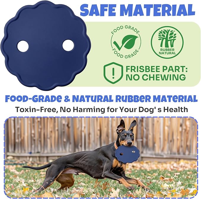 Interactive Dog Frisbee Rope Toy – Tough 2-in-1 Flying Disc & Rope Chew Toy for Medium/Large Dogs, Outdoor Training & Fetching, Blue & Red