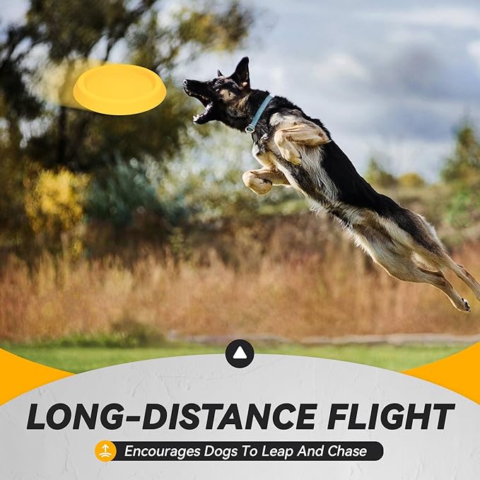 Dog Discs Toy, Durable Flying Discs for Throwing Catching, Durable for Aggressive Chewers, Water Floating Dog Toys, Swimming Training, Medium Large Breeds, Yellow