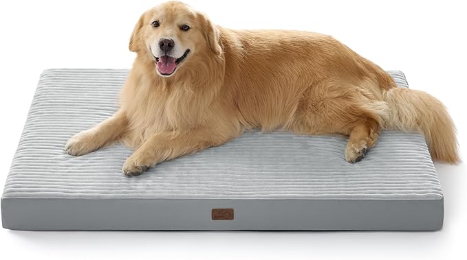 Bedsure XXL Dog Bed for Crate - Extra Large Orthopedic Pet Beds with Removable Machine Washable Cover, NOT Waterproof Egg Crate Foam Puppy Pad, Suitable for Pet Up to 100 lbs, 47"x29"