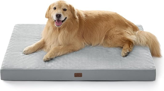 Bedsure XXL Dog Bed for Crate - Extra Large Orthopedic Pet Beds with Removable Machine Washable Cover, NOT Waterproof Egg Crate Foam Puppy Pad, Suitable for Pet Up to 100 lbs, 47"x29"