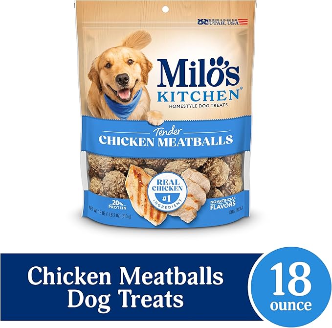 Milo's Kitchen Chicken Meatballs Dog Treats, 18-Ounce