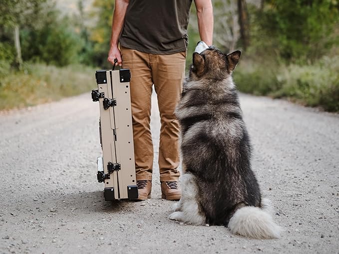 Heavy Duty Fully Collapsible Powder-Coated Aluminum Dog Crate - Large (White)
