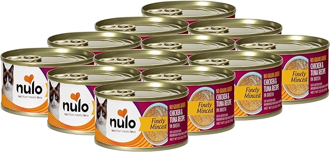 Nulo Finely Minced Chicken & Tuna Wet Canned Cat Food, 2.8 Ounce (Pack of 12)