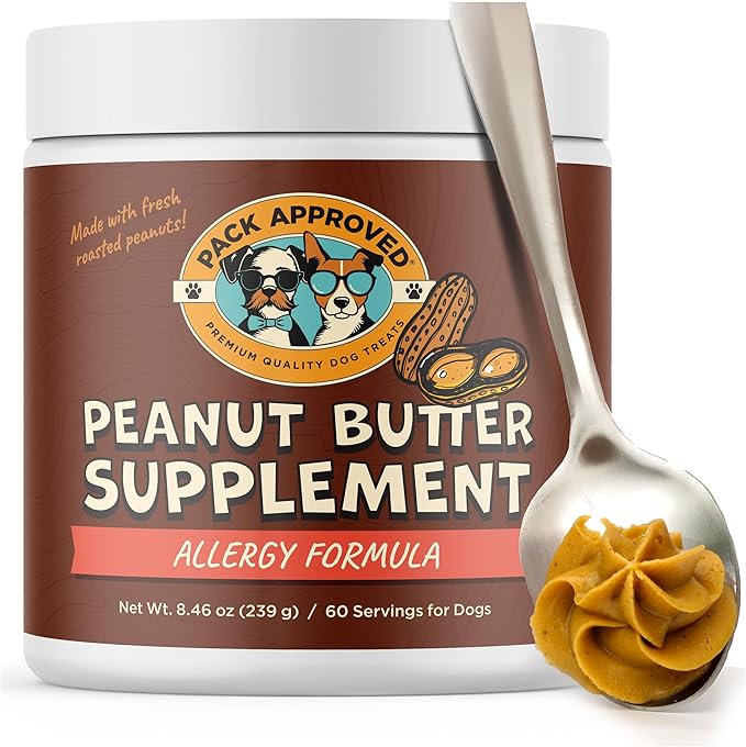 Dog Peanut Butter - Aids Dog Itching Skin Relief & Allergy Support with Colostrum - Contains Probiotics for Dogs Allergies and Itchy Skin - Allergy (239g)