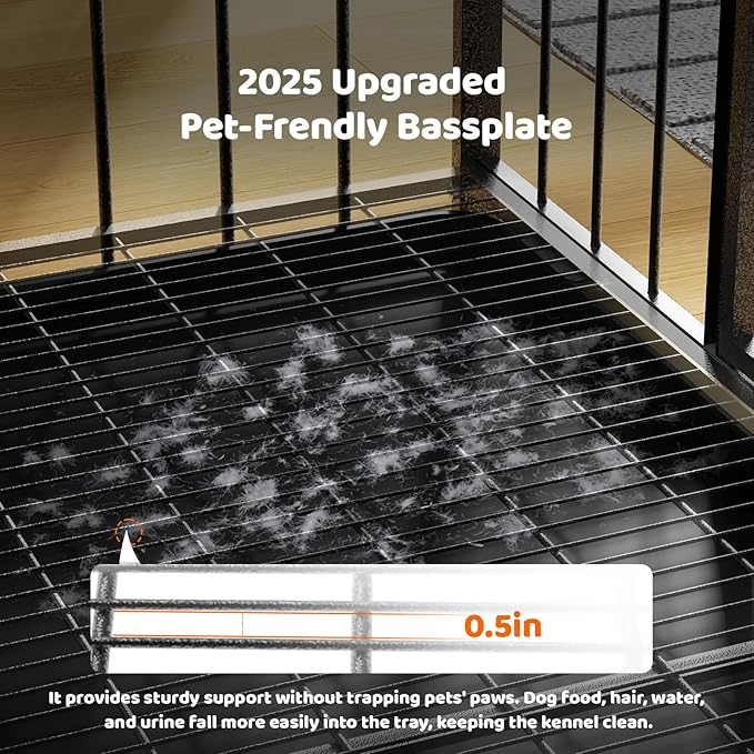 Heavy Duty Indestructible Dog Crate 42 Inch with Removable Tray, Sizes & Colors Optional, Escape Proof Double Door High Anxiety Cage Indoor, Kennel with Wheels for Large Dogs, XL XXL XXL