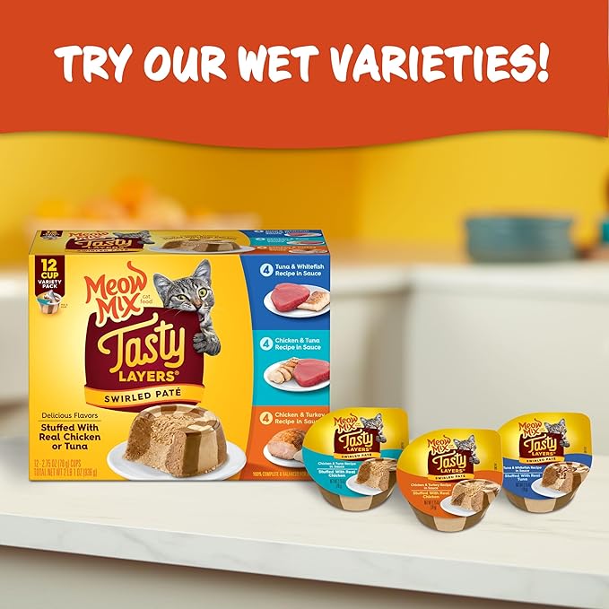 Meow Mix Tenders in Sauce Wet Cat Food, Tuna & Shrimp, 2.75 Ounce Cup (Pack of 48)