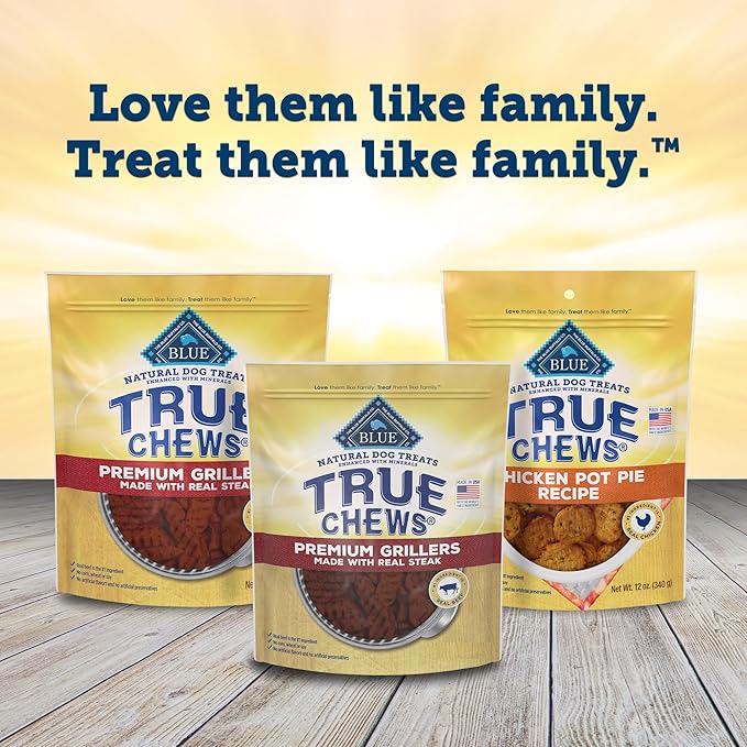 Blue Buffalo True Chews Premium Grillers Dog Treats, Made in the USA with Natural Ingredients, Steak, 10-oz Bag