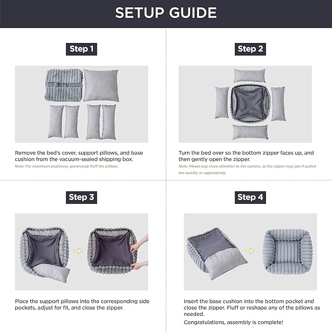 Bedsure Washable Dog Bed for Large Dogs - Cute Furry Puppy Beds, Rectangle Orthopedic Corduroy Fleece Pet Beds with Removable Zipper Cover, 36x27x8inches, Blue