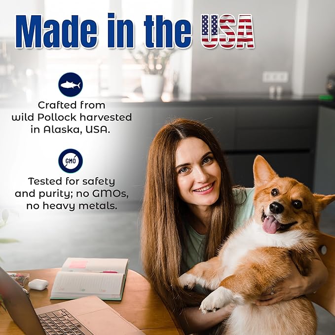 Life Line Pet Nutrition Wild Alaskan Fish Oil for Dogs and Cats 66oz – Omega 3 Fish Oil Supplement for Skin & Coat – Supports Brain, Eye & Heart Health in Dogs & Cats