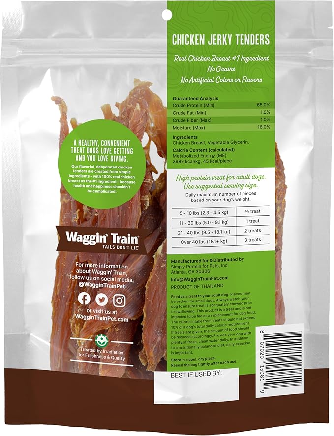 Waggin' Train Limited Ingredient, Grain Free Dog Treat, Chicken Jerky Tenders - 11 oz. Pouch