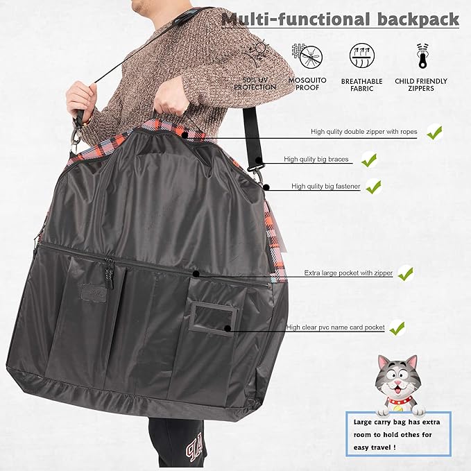 Mispace Portable Twin Compartment Show House Cat Cage/Condo - Easy to Fold & Carry Kennel - Comfy Puppy Home & Dog Travel Crate with Carry Bag/Two Hammocks/Mats and Collapsible Litter Box