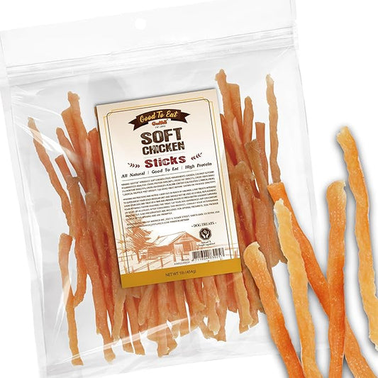 Gootoe Soft Chicken Sticks 1 lb, All Natural, Grain-Free, High-Protein, Healthy & Easily Digestible, Soft Texture, Resealable