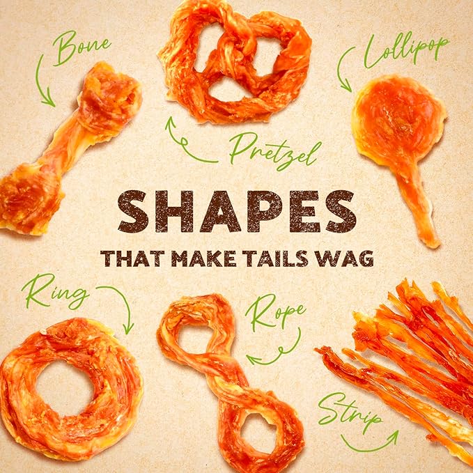 Afreschi Turkey Tendon Variety Large Pack 10 oz, USA-Sourced Turkey Tendon, All Natural Puppy Chew, Hypoallergenic, Rawhide Alternative