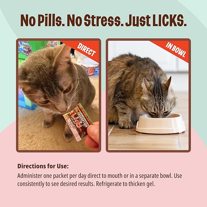 Licks - Cat Allergy - Cat Skin and Allergy - LiquiPaks - 30 Use