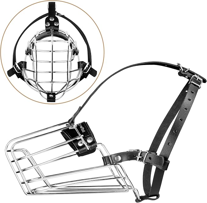 German Shepherd Muzzle for Large Sized Dog – Metal Dog Muzzle for German Shepherd – Steel Basket Muzzle for Large Dogs – Wire Cage Muzzle for Medium Dogs Husky, Belgian Malinois