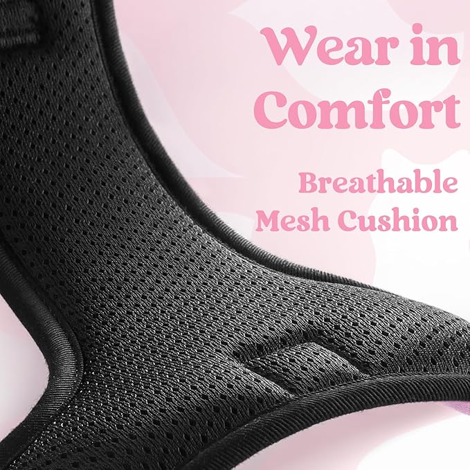 rabbitgoo Dog Harness for Large, No Pull Pet Harness with 3 Buckles, Adjustable Soft Padded Vest with Control Handle, Walking Reflective Pet Vest for Large Dogs, Pink, L