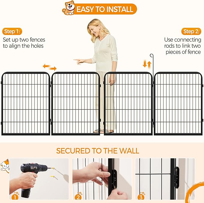 Yaheetech Dog Playpen Outdoor, 32 inch 2 Panels Dog Pen Indoor Heavy Duty Puppy Exercise Pen Metal Pet Fence for RV Camping/Yard/Garden