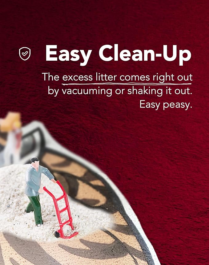 Lukamoo® Cute Cat Litter Mat (30’’x20’’), Large/L, for Kitty Litter & Cute Cat Litter Box, Litter Trapping Mat (Large (30'' x 20''), Snowy House)