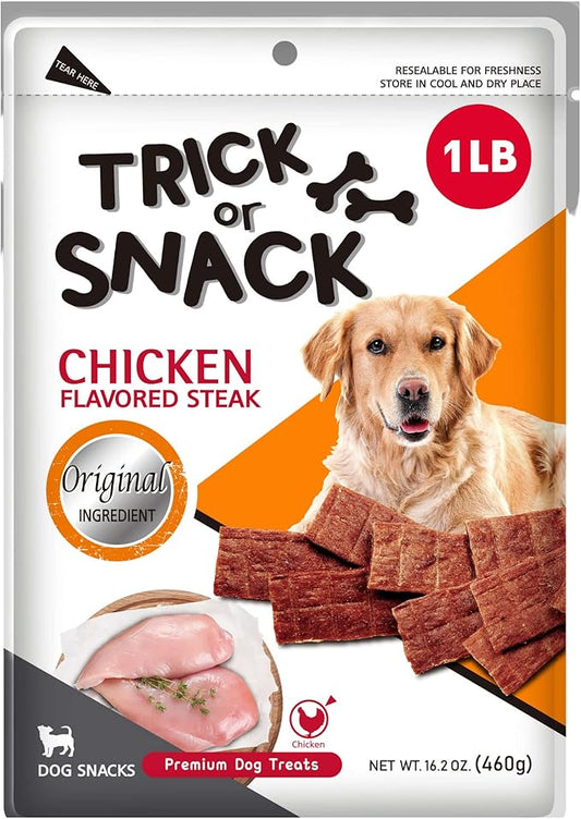 Premium 1lb Dog Jerky Treats | Dog Training | Dog Walking | Natural Grillers | Healthy Smoked Beef Chicken Salmon Chews Snacks Chicken Original Steak