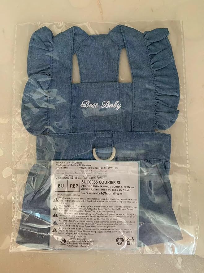 Dog Dress Puppy Luxury Skirt Clothes Princess Dresses Wedding Evening Tutu Skirt Denim Skirt for Small Dog Girl Navy Blue S