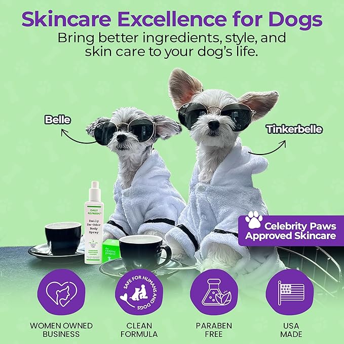 Luxury Daily Dog Deodorant & Grooming Spray – Long-Lasting, Odor Eliminating Pet Deodorizer Spray for Dogs’ Coat & Skin – Gentle & Clean, Irresistible Fresh Spa Scent 5.07 Fl oz.