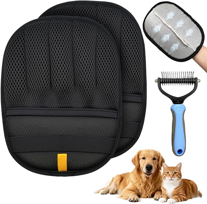 Pet Hair Removal Glove for Cats & Dogs,Electrostatic Pet Hair Remover Grooming Gloves Brush Tool for Laundry,Couch,Furniture,Carpet,Car Seat (Style 1)