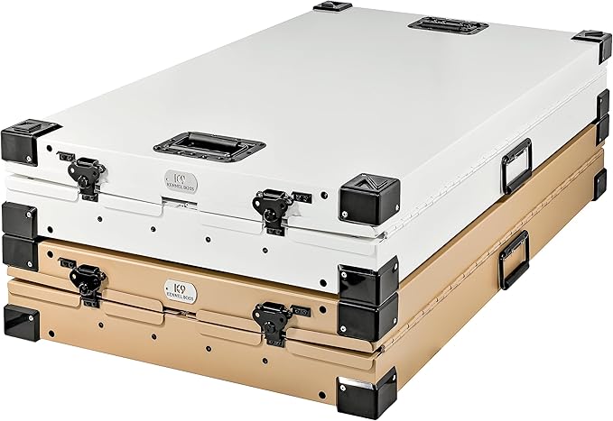 Heavy Duty Fully Collapsible Powder-Coated Aluminum Dog Crate - Large (White)