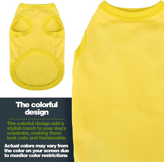 Elevate Your Dog's Fashion Quotient with Colorful and Breathable Sleeveless Cotton Shirts! Perfect Pet Apparel for Small to Medium Dogs Blue L