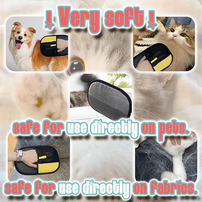 Pet Hair Removal Glove ，Reusable and Washable Electrostatic Pet Hair Remover for Cat Dog Hair，Cat Dog Hair Removal Gloves for Sofas, Clothes, Carpets, and Bed Sheets