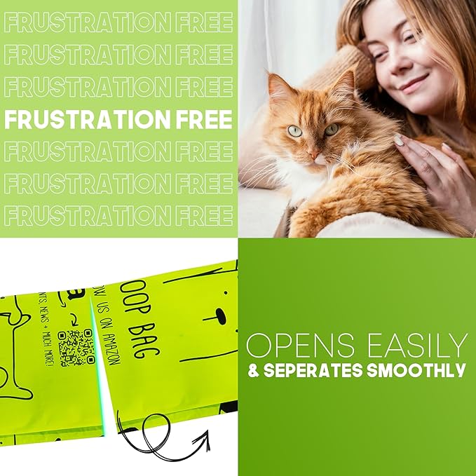 Certified Home Compostable Cat Litter Bags For Poop - 10% to Charity - Cornstarch-Based - For Cleaning Up Litter Trays - NF T51-800 Compliant - 60 Extra Large Disposable Bags