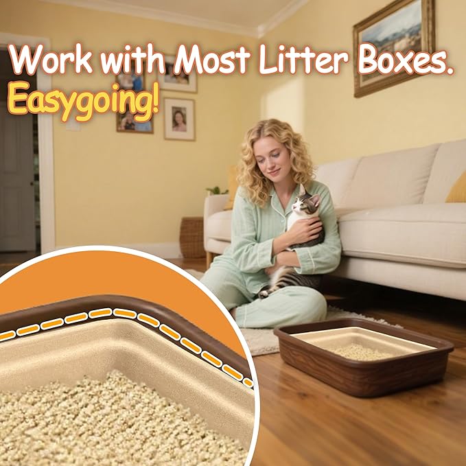Disposable Litter Boxes for Cats Leak-Proof: 9-Pack Odor Control Sustainable Large Kitty Tray for Travel/Indoor Use