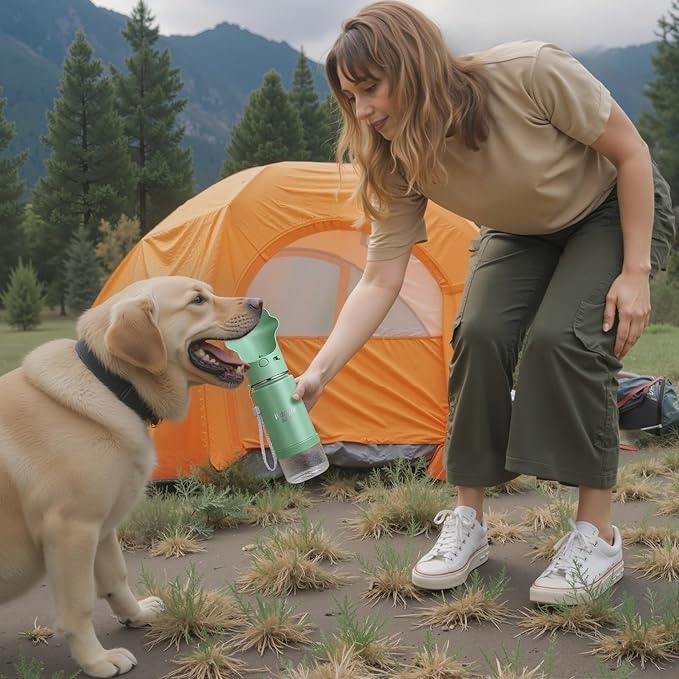 Stainless Steel Dog Travel Water Bottle, Vacuum Insulated Portable Dog Water Dispenser, Large Bottle with Drink Cup On The Go, Outdoor Walking, Hiking, Travel (Mint, 22oz)